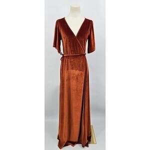 Baltic Born Meghan Velvet Wrap Maxi Dress Boho Earthy Minimalist